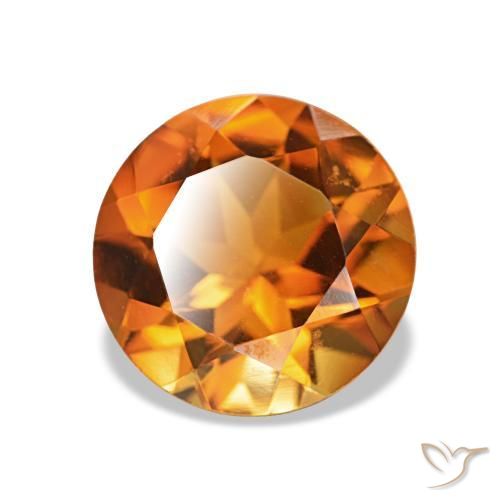 1.79 ct Orange Citrine Stone, Natural Citrine in Round Facet Shape for Sale