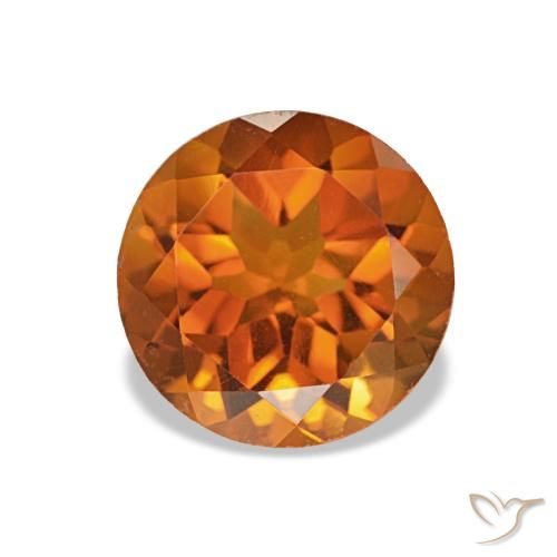 1.25ct Deep Orange Citrine, Round, VVS-VS