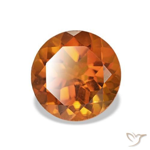 1.25 ct Orange Citrine Stone, Natural Citrine in Round Facet Shape for Sale