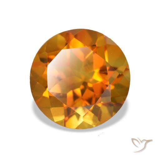 1.90 ct Orange Citrine Stone, Natural Citrine in Round Facet Shape for Sale