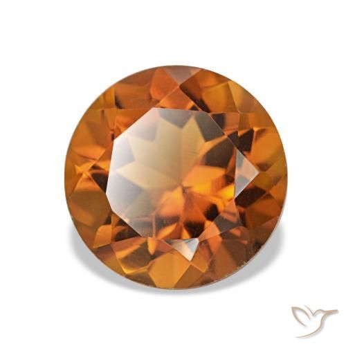 1.90 ct Orange Citrine Stone, Natural Citrine in Round Facet Shape for Sale