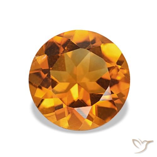 1.74ct Orange Brown Citrine Gemstones, Round, VS