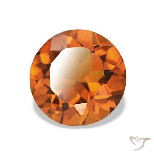 1.50 ct Orange Citrine Stone, Natural Citrine in Round Facet Shape for Sale