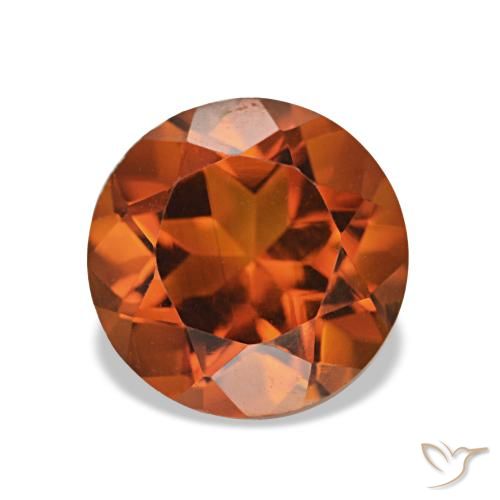 1.96ct Reddish Orange Citrine Gemstones, Round, VS