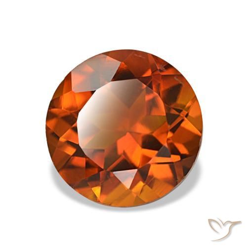 1.85 ct Orange Citrine Stone, Natural Citrine in Round Facet Shape for Sale
