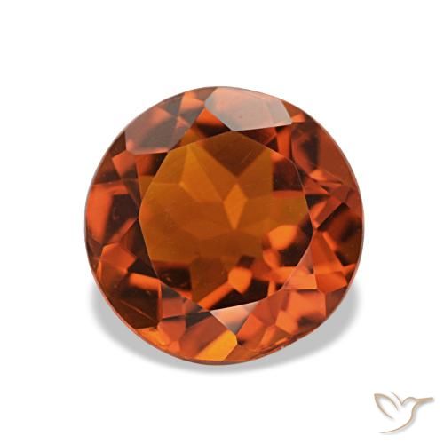 1.63 ct Orange Citrine Gemstone, Citrine Gem in Round Facet Shape for Sale.