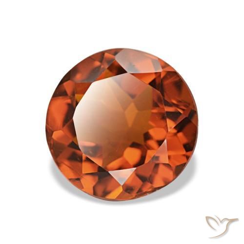 1.63 ct Orange Citrine Stone, Natural Citrine in Round Facet Shape for Sale