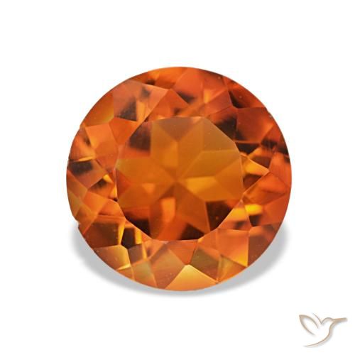 1.56ct Medium Orange Citrine, Round, VS