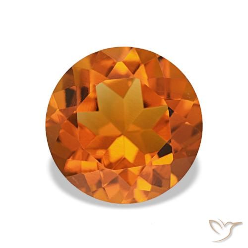 1.72Ct Medium Orange Citrine, Round, Vvs