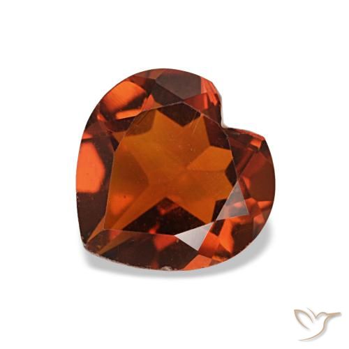 1.04ct Dark Orange Citrine, Heart, VS