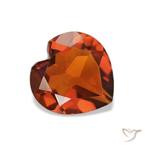 1.04 ct Orange Citrine Stone, Natural Citrine in Heart Facet Shape for Sale