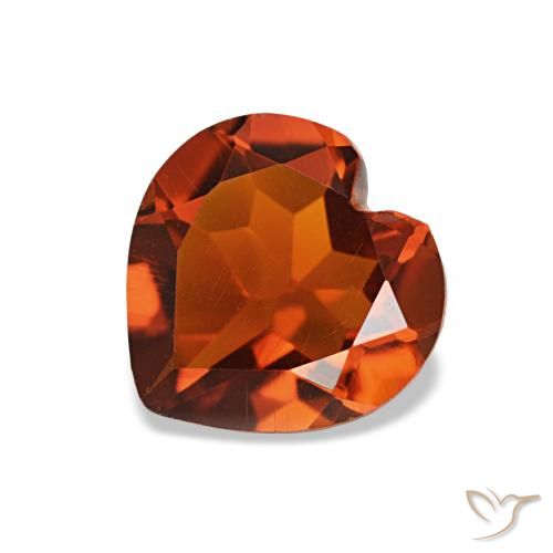 1.03Ct Deep Orange Citrine, Heart, Vs
