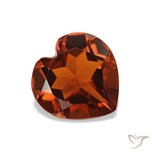 1.03 ct Orange Citrine Stone, Natural Citrine in Heart Facet Shape for Sale