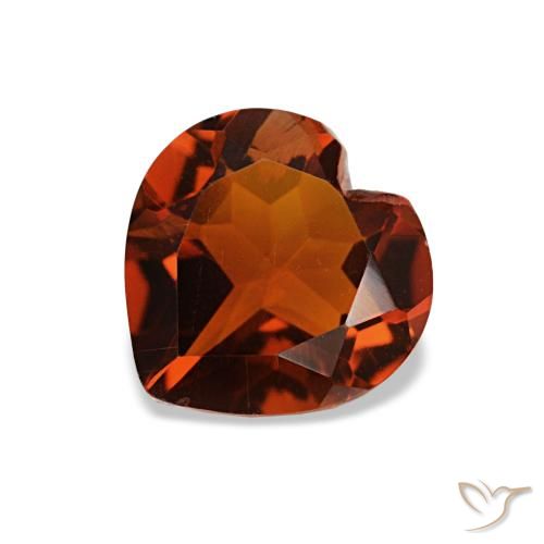 1.03 ct Orange Citrine Gemstone, Citrine Gem in Heart Facet Shape for Sale.