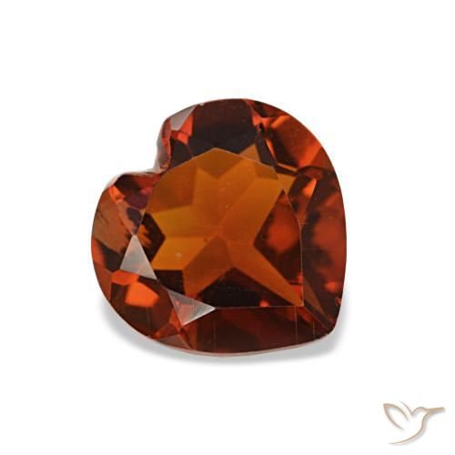 1.03 ct Orange Citrine Stone, Natural Citrine in Heart Facet Shape for Sale