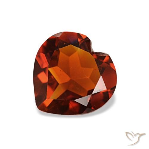 0.98Ct Dark Orange Citrine, Heart, Vs