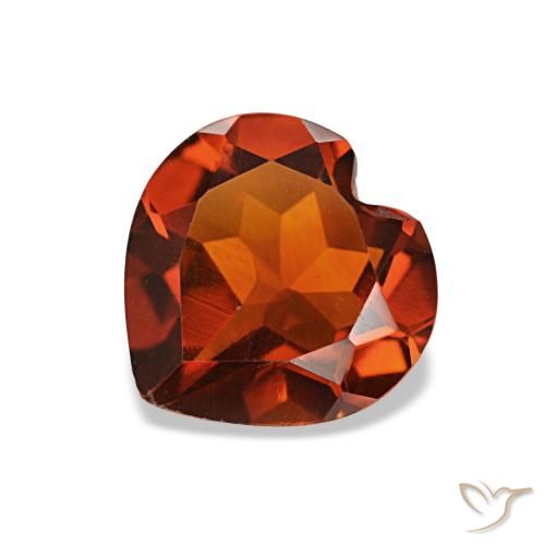 1.08ct Dark Orange Citrine, Heart, VS