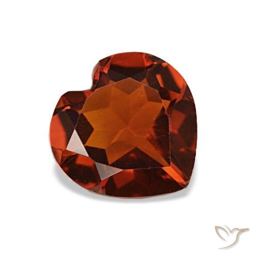 1.08 ct Orange Citrine Stone, Natural Citrine in Heart Facet Shape for Sale