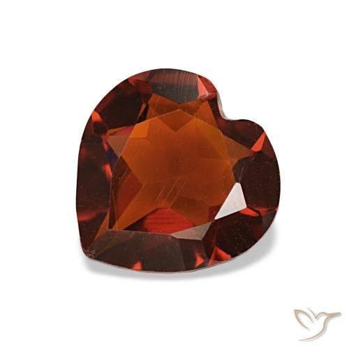 0.88 ct Orange Citrine Gemstone, Citrine Gem in Heart Facet Shape for Sale.