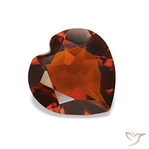 0.88 ct Orange Citrine Stone, Natural Citrine in Heart Facet Shape for Sale