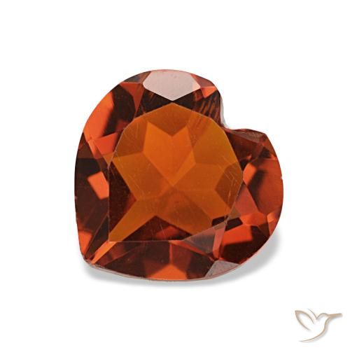 1.00 ct Orange Citrine Gemstone, Citrine Gem in Heart Facet Shape for Sale.