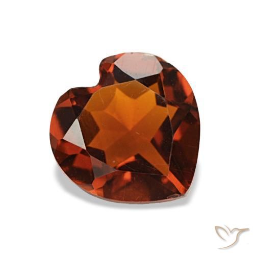 0.96 ct Orange Citrine Stone, Natural Citrine in Heart Facet Shape for Sale