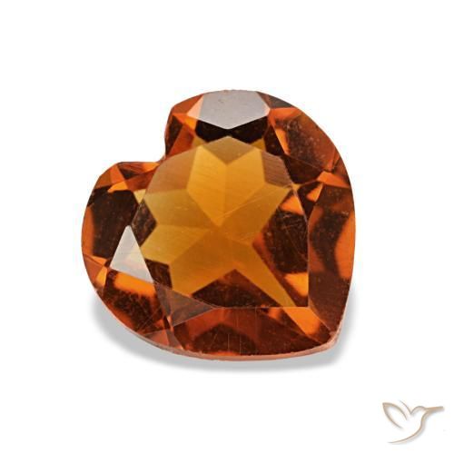 0.92 ct Orange Citrine Stone, Natural Citrine in Heart Facet Shape for Sale