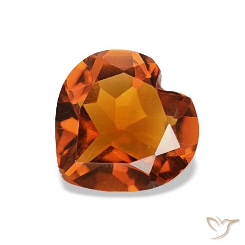 0.93ct Deep Orange Citrine, Heart, VS
