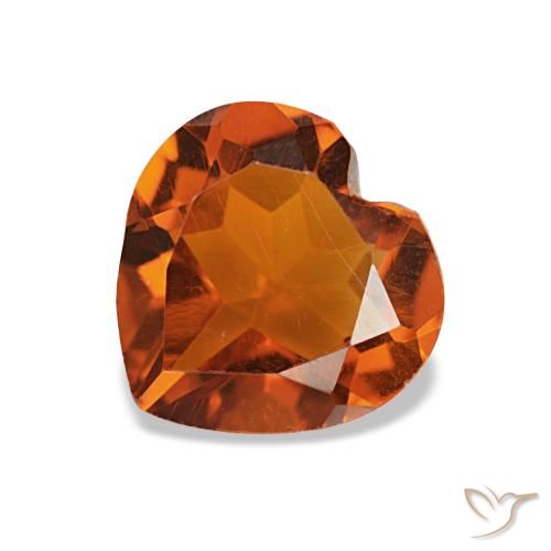 1.03Ct Deep Orange Citrine, Heart, Vs