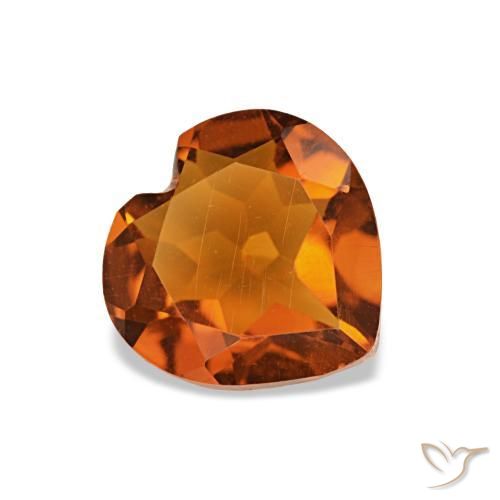 0.94 ct Orange Citrine Stone, Natural Citrine in Heart Facet Shape for Sale