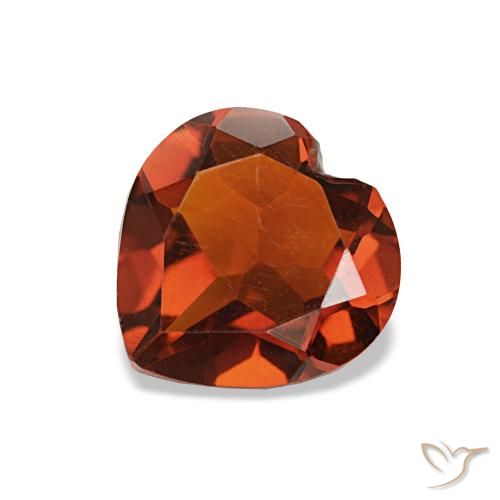 1.05ct Dark Orange Citrine, Heart, VVS