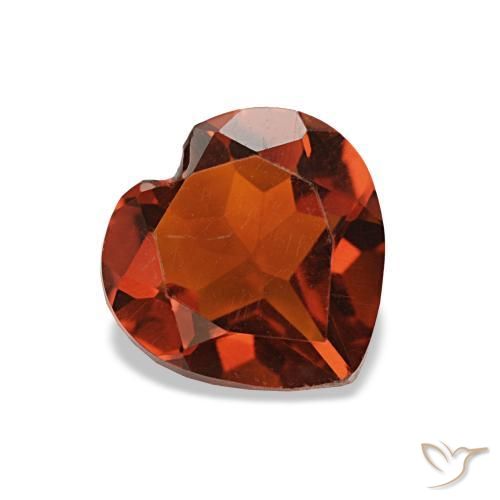 1.05 ct Orange Citrine Stone, Natural Citrine in Heart Facet Shape for Sale