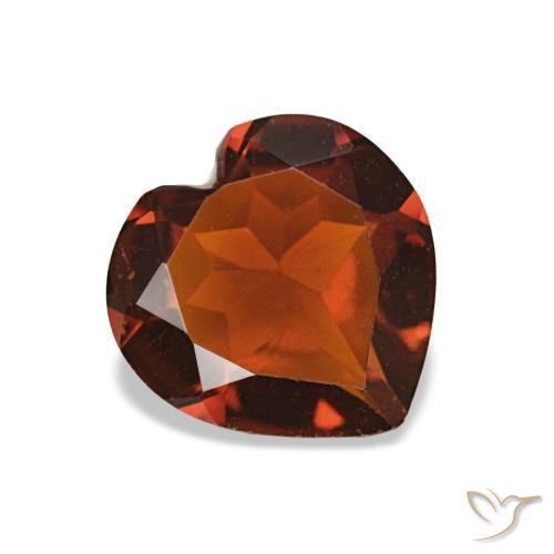 0.87 ct Orange Citrine Stone, Natural Citrine in Heart Facet Shape for Sale