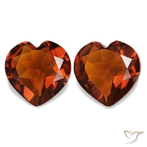 1.88ctw Amber Orange Citrine, Heart, VS
