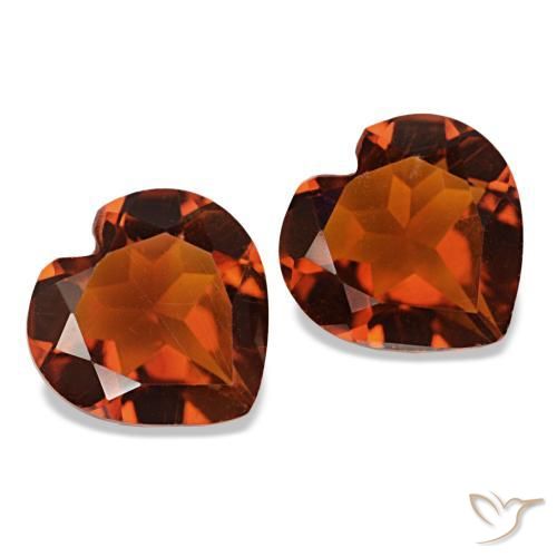 1.88 ctw Orange Citrine Stones, Natural Citrine in Heart Facet Shape for Sale