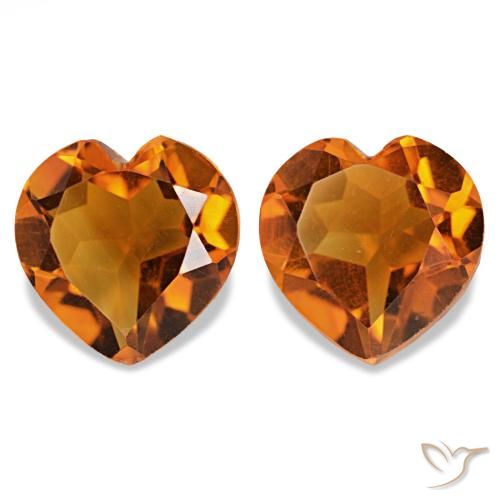 2.05ctw Deep Orange Citrine, Heart, VS