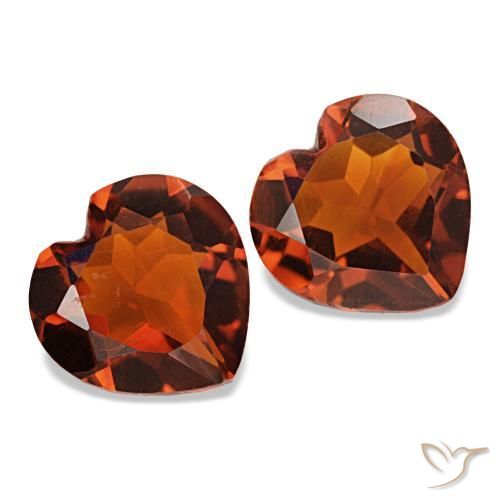 1.93 ctw Orange Citrine Stones, Natural Citrine in Heart Facet Shape for Sale