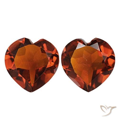 2.02 ctw Orange Citrine Gemstones, Citrine Gems in Heart Facet Shape for Sale.
