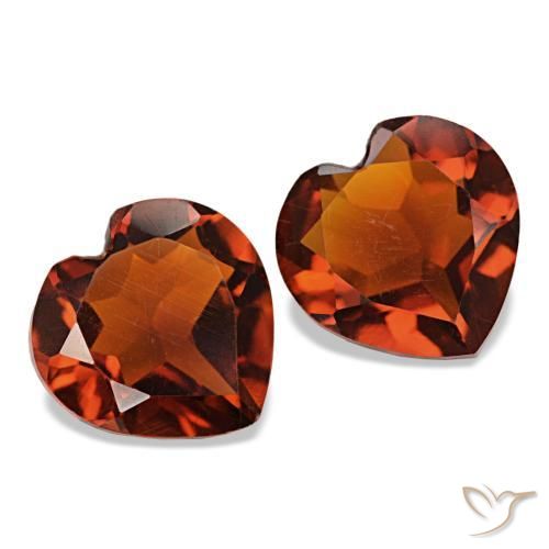 2.02 ctw Orange Citrine Stones, Natural Citrine in Heart Facet Shape for Sale