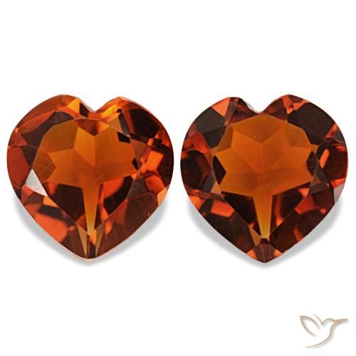 2.02Ctw Dark Orange Citrine, Heart, Vvs