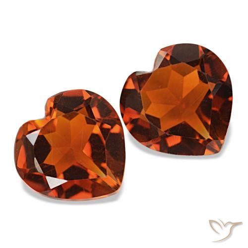 2.02 ctw Orange Citrine Stones, Natural Citrine in Heart Facet Shape for Sale