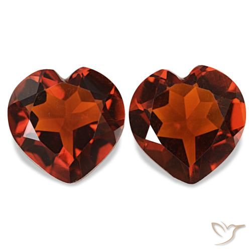 1.94ctw Medium Red Citrine Gemstones, Heart, VVS