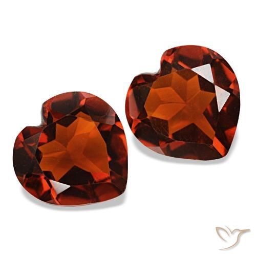1.94 ctw Red Citrine Stones, Natural Citrine in Heart Facet Shape for Sale