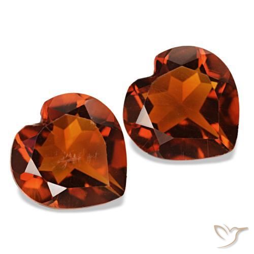 2.11 ctw Orange Citrine Stones, Natural Citrine in Heart Facet Shape for Sale
