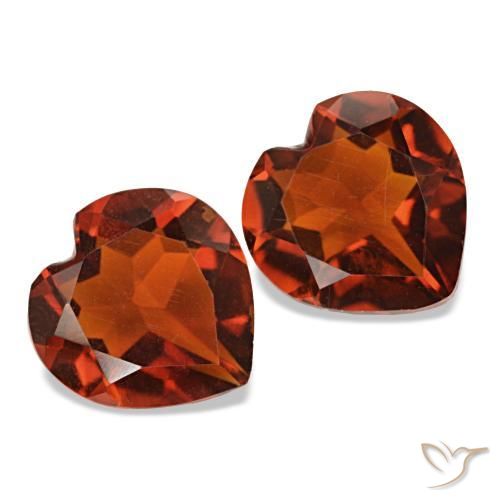 1.93 ctw Red Citrine Stones, Natural Citrine in Heart Facet Shape for Sale