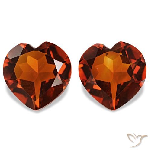 2.01ctw Deep Orange Citrine, Heart, VS