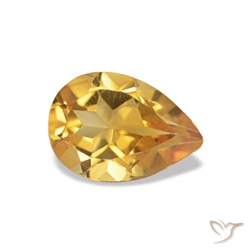 0.60 ct Golden Citrine Stone, Natural Citrine in Pear Facet Shape for Sale