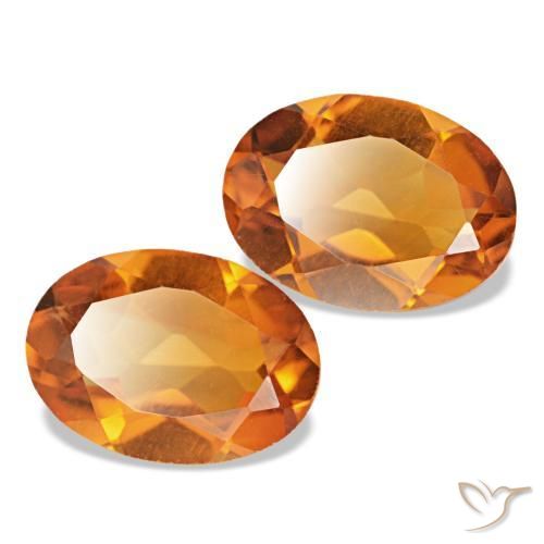 1.31 ctw Orange Citrine Stones, Natural Citrine in Oval Facet Shape for Sale