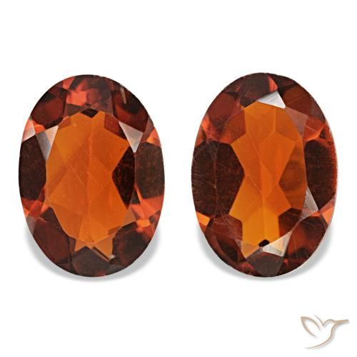 1.27Ctw Deep Reddish Orange Citrine, Oval, Vs