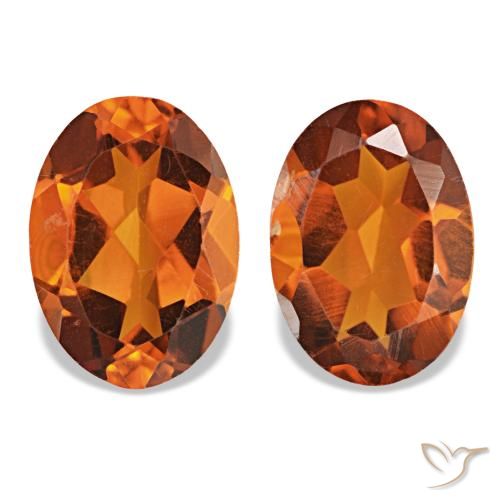 1.45 ctw Orange Citrine Gemstones, Citrine Gems in Oval Facet Shape for Sale.
